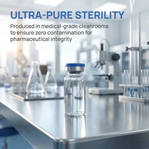 Capacity range of 2ml/5ml/10ml sterile vials for pharmaceutical grade transparent glass <b>bottles</b> with flip-top caps - Product Image 2