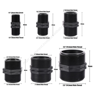 Raccord de tuyau d'irrigation de jardin en plastique noir à filetage mâle BSPT de 1/2, 3/4, 1, 1,5, 2, 2,5 pouces, vente en gros - Product Image 3