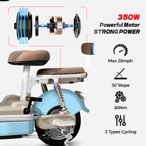 Scooter eléctrico Mocha de 48 kg con batería de plomo-ácido, asiento doble y neumáticos de vacío para múltiples terrenos - Product Image 5