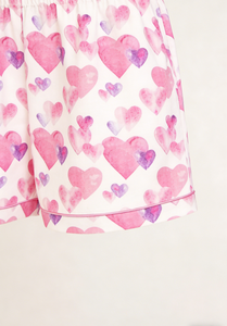 Set Pigiama Corto in Raso per Bambine con Stampa 'Lots of Kisses', Adorabile Completo Estivo - Product Image 4