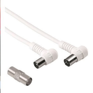 Cavo antenne avec adaptateur 75 Db 90 Gradi Bianco 3m 00205305 - Product Image 2