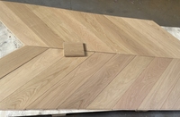 Parquet en bois d'ingénierie de luxe, chêne européen, chevron, 15 mm, système à languettes et rainures, finition brossée AB, multicouche