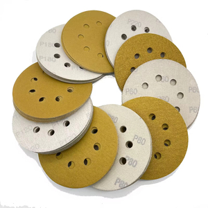 Yellow Aluminum Oxide Sanding Disc 8-Hole Hook Loop Medium Random Orbital Sander for Car Paint <strong>Sand</strong> Paper Discs Abrasive Tools - Product Image 1