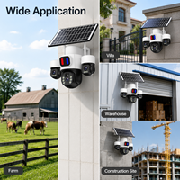 4G WiFi Solar Security Camera 6MP Triple Lens Outdoor IP66 CCTV Camera with SIM Card Support and PIR Detection