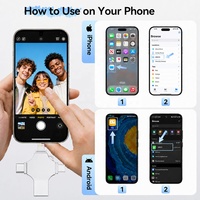 Clé USB Métallique OEM 4-en-1 en Gros d'Usine 512 Mo 2 Go 4 Go 8 Go 32 Go 64 Go 128 Go avec Chipset pour PC et iPhone