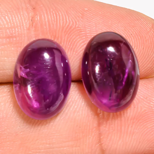Par de cabujones de amatista pulidos a mano de calidad superior, piedras de ópalo púrpura oscuro, joyería DIY suelta Natural, corte ovalado al por mayor - Product Image 2