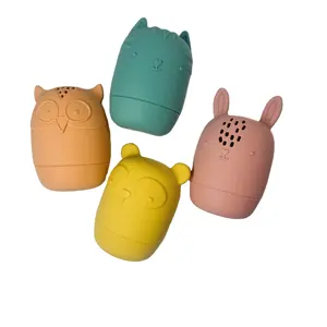 Bpa 무료 제조 업체 동물 부드러운 장난감 거품 아기 목욕 샤워 실리콘 목욕 장난감 어린이 유아