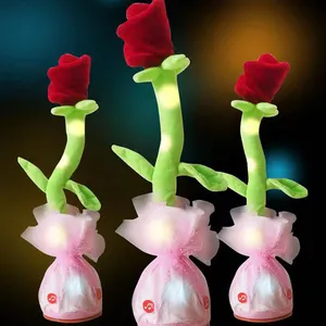 Custom Rose Bloempot Knuffel Cactus Speelgoed Dansen En Zingen Muziek Dansende Bloemen Speelgoed