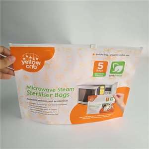 Customized Logo Printed Plastic Mylar Pouch with Slider Zipper Microwave Steam <strong>Steriliser</strong> <strong>Bags</strong> with Display Paper Box - Product Image 2