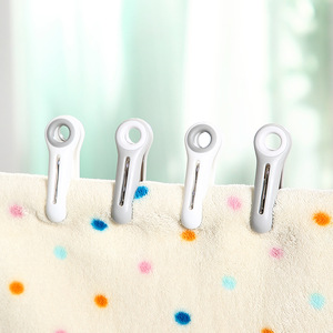 Single-Tier Plastic <strong>Hanger</strong> 8-<strong>Clip</strong> Design Convenient Living Room Clothing Organizer for Daily Necessities Includes Clothes Socks - Product Image 2