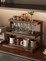 Support à tasses de bureau en acrylique, style antique, à 3 niveaux, étagère de rangement multi-niveaux, support à tasses pour table à manger, présentoir d'angle pour café, Dingshuai