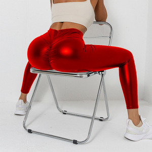 Re Mcgreen Star Leggings Sexy lucidi vita alta elasticizzati Yoga pantaloni sportivi collant Fitness palestra Legging per le donne nuovo - Product Image 1