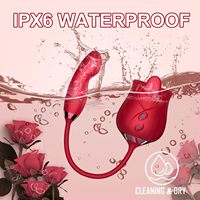 10-Gang Klopf- und Vibrations-G-Punkt-Vibrator für vaginale und klitorale Stimulation, Nippel- und Zungenleck-Vibrator in Rosenform für Frauen – Sexspielzeug
