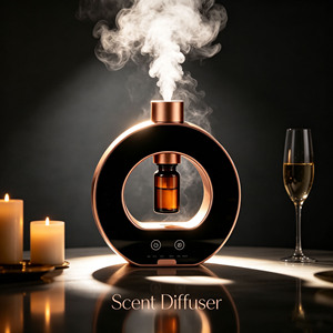 <span class=keywords><strong>Diffuseur</strong></span> d'arômes sans eau de luxe en métal, rechargeable par USB, pour la maison, en forme de cercle, avec machine à parfum et nébuliseur - Product Image 5