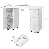 Docarelife offre spéciale Table de luxe blanche à double ongle art mobilier de salon table de manucure professionnelle en bois massif