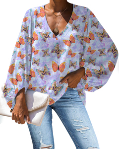 <span class=keywords><strong>Blusa</strong></span> de mujer 2025, ropa elegante para discoteca, Tops únicos con estampado de gato de Cactus encantador, blusas de mujer, ropa personalizada, Tops de <span class=keywords><strong>manga</strong></span> abullonada - Product Image 3