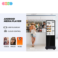 Pantalla Publicitaria Digital REFFE, de Pie, para Uso en Interiores/Exteriores, Pantalla LCD con Ángulo de Visión de 178°, Reproductor Multimedia Multi-OS