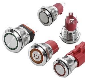 Platte Knop 20a Metalen Drukknop Schakelaar 1no1nc 24V/12V Led Serie Licht Ip67 Voeding - Product Image 3