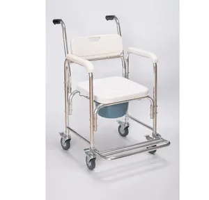 Mobilität Langlebige wasserdichte Dusche Zugänglicher Transport Commode Medical Rolling Chair