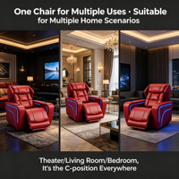 Nouveau style canapé trois places électrique inclinable en cuir véritable et tissu, tendance internet, moderne et minimaliste, avec éclairage LED d'ambiance et rembourrage en mousse solide