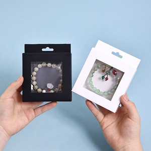 Square Jewelry Display Box 9x9 Paperboard With Window Dustproof Storage Packaging For Bracelets Necklaces - Product Image 2