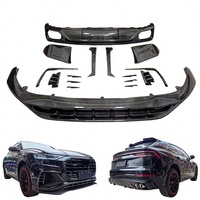 BTC Offres Spéciales Kit Carrosserie en Fibre de Carbone pour Audi Q8 : Lame Avant, Garniture de Pare-chocs Avant, Lame Arrière, Spoiler et Sortie d'Échappement, Compatible Kit Abt