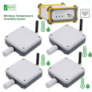 เกตเวย์อุณหภูมิความชื้นแบบไร้สาย4ชุดเซ็นเซอร์วัดความชื้นในบ้านเพื่อความปลอดภัยในการส่งผ่านแบบไร้สาย - Product Image 1