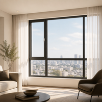 Fenêtre à battant en aluminium, double vitrage, rupture de pont thermique, isolante, insonorisée, à haute efficacité énergétique, pour villa et appartement