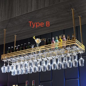 Customized Metal Wine <strong>Rack</strong> Bar Counter Top &amp; Ceiling Hanging Storage <strong>Racks</strong> for Restaurants Bar Furniture Wine Glass Storage - Product Image 2