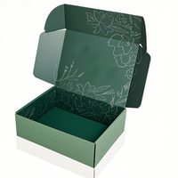 Petit emballage ondulé vert personnalisé boîtes d'expédition pour le commerce électronique feuille d'or imprimé logo pour petites entreprises papier