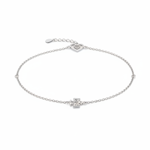 Fine Jewelry 2025 Hot Sale Heart And Angel Design <b>Charm</b> Bracelet Wholesale Turkish 925 Sterling Silver Rhodium Plated Bracelet - Product Image 2