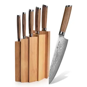 5件日本钢铁锻造大马士革菜刀专业厨师刀餐具刀集