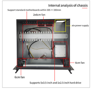 6U 14インチスクリーンキーボードコンピュータネットワーク機器キャビネット産業用制御サーバーシャーシオールインワン - Product Image 4