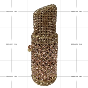 Women Luxury Lipstick Rhinestones Clutch <b>Purse</b> Shinny Crystals Evening Bag Glitter Handbag for Night Out Dating Prom - Product Image 3