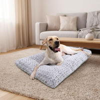 Tapis pour chien en velours rose doux toutes saisons, imperméable, antidérapant, résistant aux morsures, non amovible, gris, lit pour chien