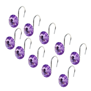 12 Pcs Acrilico Strass Decorativi di Rotolamento Tenda Della Doccia Gancio per Bagno Vasca Da Bagno Set - Product Image 5