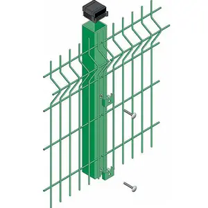 Yuchen métal 3D V courbure triangulaire panneau de clôture à l'arc de soudage électrique revêtement en PVC en acier galvanisé à chaud boîtier en maille 3D