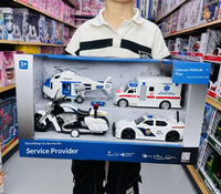 Camion de pompiers en plastique à inertie, véhicule d'ingénierie, char, transporteur, hélicoptère – Cadeau idéal pour les enfants de 0 à 24 ans