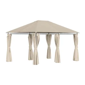 Large Garden Lawn Backyard Outdoor Patio Gazebo Canopy Shelter With 6 Removable Sidewalls