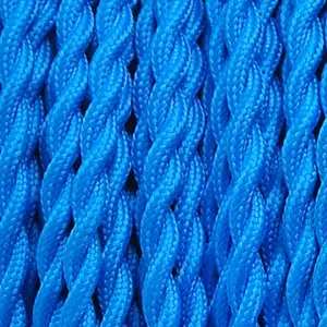 Dark blue vintage cotton wire textile power cord fabric electrical cable cloth covered electric wire