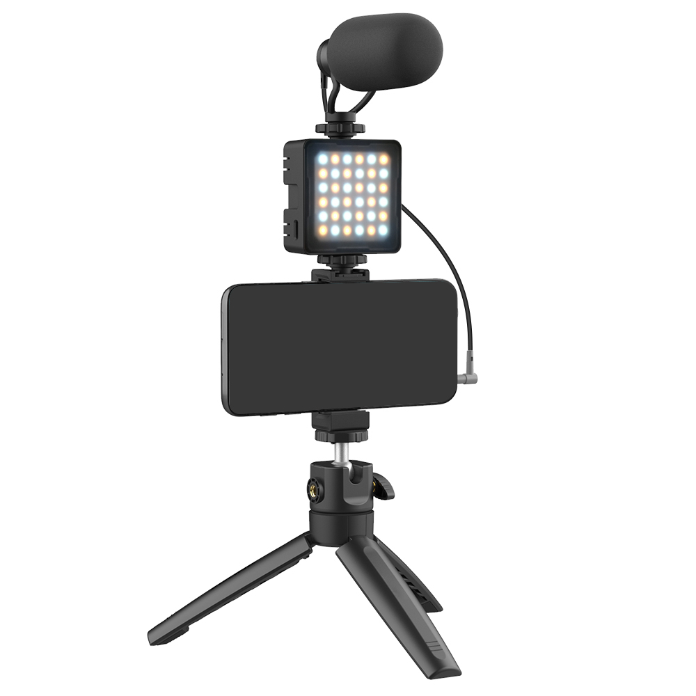 4 в 1 Универсальный комплект микрофона для смартфона съемок видео запись настройки