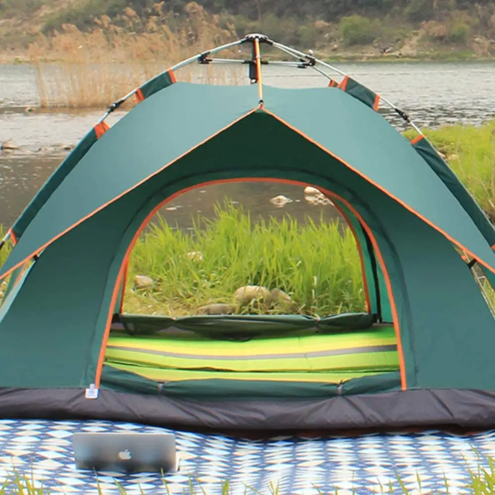 ใหม่ Camping เต็นท์6คน Double Camping พับเตียงเต็นท์ Camping เต็นท์กลางแจ้ง