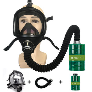 Pabrik grosir MF14 masker <span class=keywords><strong>Gas</strong></span> wajah penuh dengan 0.5m tabung udara dapat digunakan kembali 3-lapisan kartrid perlindungan amonia - Product Image 1