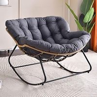 Fauteuil Suspendu Balançoire d'Extérieur pour Patio, Fauteuil à Bascule en Acier Étanche pour Balcon, Grand Fauteuil Cocon de Jardin