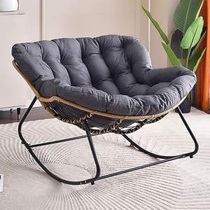 Muebles de Exterior Silla Colgante de Huevo para Patio Mecedora de Acero Silla de Balcón Impermeable <span class=keywords><strong>Sillón</strong></span> Grande para <span class=keywords><strong>Jardín</strong></span> Silla Mecedora Capullo - Product Image 2