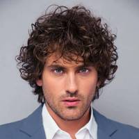 Nouvelle Perruque Courte Bouclée Marron Foncé Style Européen et Américain pour Hommes, Effet Naturel, Fabriquée à la Machine, Modèle Unique, Adaptée à Toutes les Formes de Visage