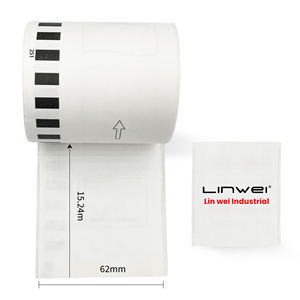 Unite Pack DK22251 avec support Compatible Brother DK-22251 DK2251 Étiquette en papier thermique continu noir et rouge sur blanc - Product Image 2