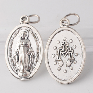 15*26mm de Nuestra Señora de <span class=keywords><strong>la</strong></span> <span class=keywords><strong>Virgen</strong></span> Marí<span class=keywords><strong>a</strong></span> de Metal en plata antigua plateado pequeño religiosos católicos colgante de aleación de Zinc - Product Image 2