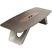 Table de conférence exécutive moderne et durable - Table en bois à biseau creux avec panneau de liaison spécial, respectueuse de l'environnement et écologique