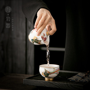 Gaiwan Teacup White Porcelain With Lid Phoenix Pattern Kung Fu <b>Tea</b> Set Gift <b>Box</b> - Product Image 4